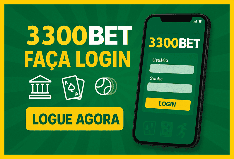 Imagem destacando login seguro na 3300BET para novos usuários